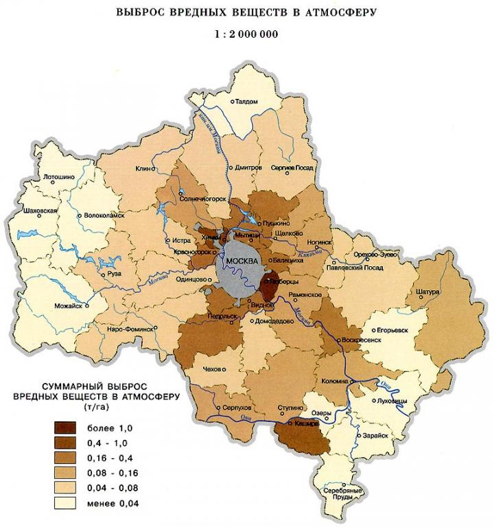 Экологическая карта Московской области